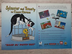Poster stampa annuncio promozionale Sylvester and Tweety in Cagey Capers serie Genesis 1993 - Foto 1 di 3