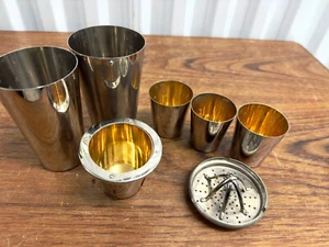 Juego de coctelera de viaje anidada Art Deco alemana DRGM - Imagen 1 de 8