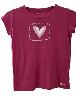American girl pink t-shirt With Heart Graphic. M 10-12 - Image 1 of 4