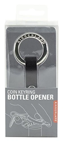 kikkerland COIN KEYRING 瓶开瓶器 KRL76 黑色皮革  — 第 1/2 张图片