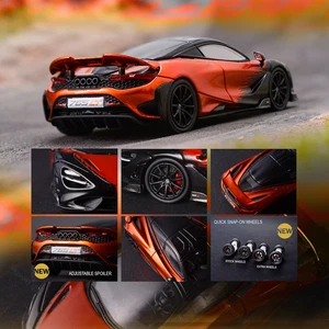 CM 1:64 Model Car Mclaren 765LT Alloy Running Vehicle Orange and Black Edition - Picture 1 of 7