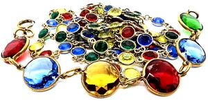 Unmarkierte "Swarovski" zwei Strang Kaleidoskop Halskette mit passendem Armband - Bild 1 von 6