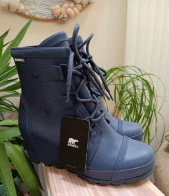 Sorel Mujer Joan of Arctic II Lluvia Tacón Cuña Impermeable Botines NL2442-8.5 Foto 1 de 4