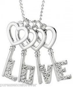 COLLAR DE LLAVES DE AMOR ENCHAPADO EN PLATA AVON (Nuevo/En caja) - Imagen 1 de 1