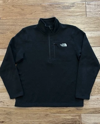 Suéter North Face Hombre’s Negro Cuarto Cremallera Pullover Forro Polar Hombre’s Grande Foto 1 de 4