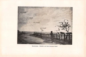 Passeggiata - Hermann Gradl - 1924 - Stampa artistica storica ~16x25cm - Foto 1 di 1