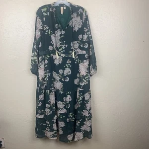 Anthropologie Dolan Maxi Dress Womens Small Green Floral Dark Romantic - Picture 1 of 9