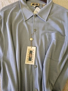 Joseph Abboud kurzärmliges Freizeithemd babyblau Seidenmischung, Größe XL - Bild 1 von 5