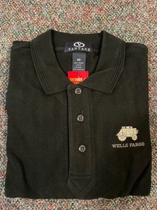 NEW Men's ~ WELLS FARGO ~ Stagecoach Logo Long Sleeve 100% Cotton Medium - Picture 1 of 15