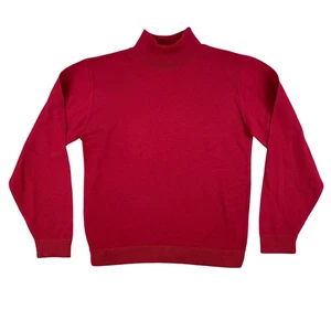 Pendleton Sweater Womens P Red Mock Neck Pullover Long Sleeve 100% Wool USA made - Picture 1 of 7