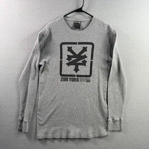 Zoo York Shirt Mens XL Gray Thermal Waffle Knit Long Sleeve Skater Vintage Y2K - Picture 1 of 10