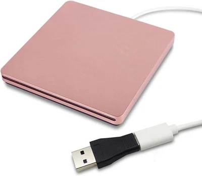 External DVD Drive，USB 3.0 Portable CD/DVD +/-RW Drive/DVD Player for PC Pink - Image 1 of 4