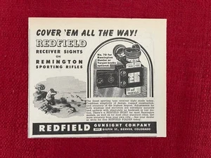 Vintage 1948 Print Ad Redfield Receiver Sight #70 For Remington Rifles Ad - Picture 1 of 3