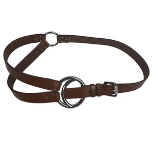 Ralph Lauren Crescent Harness Belt Women's Leather Brown Large - Picture 1 of 11