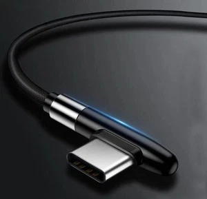 Noir Robuste USB Type C Charge / Synchronisation Câble Angle Droit pour Sonim - Photo 1 sur 5