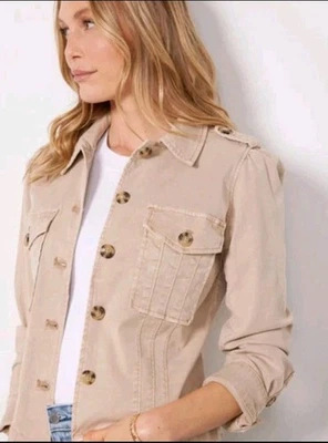 Chaqueta Paige Pacey Suave Beige Talla Pequeña Lyocell Foto 1 de 4
