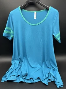 LuLaRoe Perfect T Swing A-line Lightweight Shirt Top XS Solid Blue Teal NWT - Picture 1 of 4