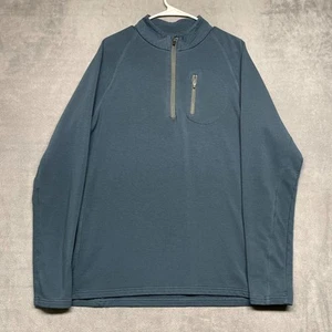 Free Fly Sweatshirt Herren L blau Fleece gefüttert Viskose Stretch Quarter Zip - Bild 1 von 6