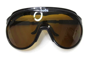 Vintage 80's Bolle Chrono Shield Black Ski Snow Glasses Googles - Picture 1 of 9