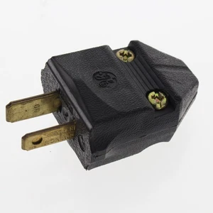 GE schwarz polarisiert nicht erdend gerade Klinge Stecker 15A 125V NEMA 1-15P 101 - Bild 1 von 6