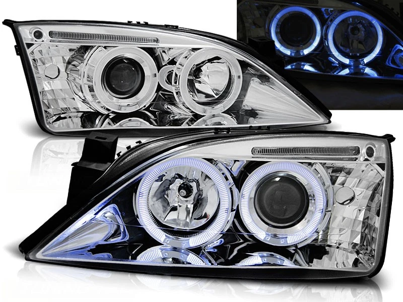 faros para FORD MONDEO 2000 2001 2002 2003 2004-2007 ojos de ángel cromo LHD Foto 1 de 1