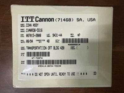 🔌 ITT Cannon CVA6R36-5S16 Circular MIL Spec Connector – NEW - Image 1 of 4