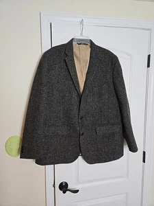 Lands End Harris Tweed Blazer Size 46 Regular 2 Button Sportcoat - Picture 1 of 20