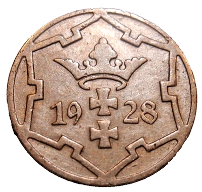 Danzig 1928 5 Pfennigs 1928 Free City of Gdansk Polish States XF-AU - Image 1 of 4