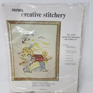 Covered Bridge Cross Stitch Kit Crewel Creative Stitchery #3771 New Made in USA - Picture 1 of 4