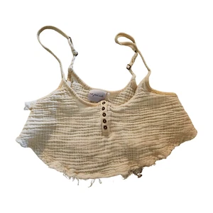 URBAN OUTFITTER Out from Under CROP (Small) IVORY Adjustable RAW HEM Waffle Knit - Picture 1 of 4