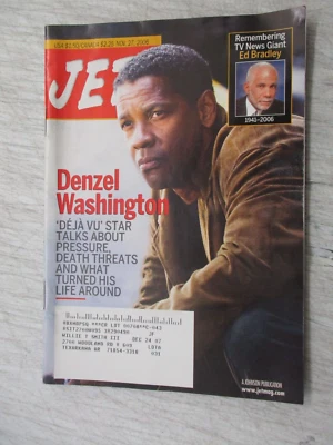 JET MAGAZINE NOVEMBER  27, 2006 DENZEL WASHINGTON ED BRADLEY TRIBUTE 60 MINUTES - Image 1 of 2