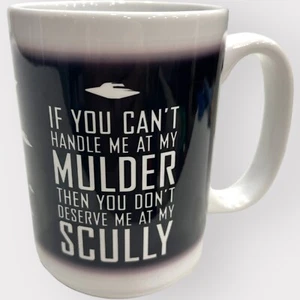 Taza divertida de café Mulder & Scully 10 oz blanco y negro - Imagen 1 de 6