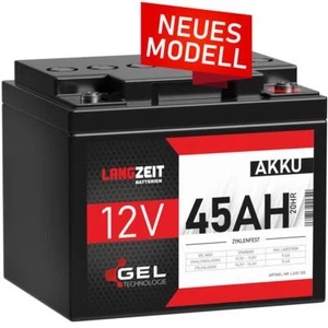 Gel Akku 12V 45Ah Blei Batterie Solar Elektromobil Boot ersetzt 38Ah 40Ah - Photo 1/5
