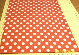 Medium Polka Dots White on Red By the Yard Cotton Fabric-Poppy Red, Large Dots - Picture 1 of 4