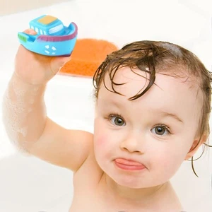 BLUE Bathtub Floating Bath Toys Soft Bath Boat Toys Bathtub Learning Water Toys - Picture 1 of 3
