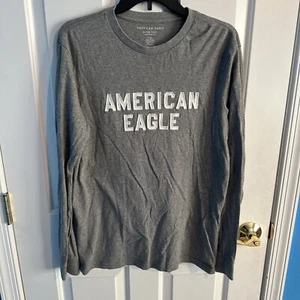 Men Small American Eagle AE Long Sleeve Top Gray Gently Used - Picture 1 of 2