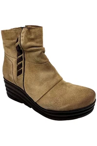 Miz Mooz Leather Wedge Boots Zola Pebble - Picture 1 of 3