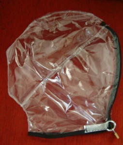NEW ADULT TRANSPARENT PVC LOCKABLE HOOD GIMP MASK HALLOWEEN MASK - Picture 1 of 1