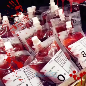 15 Pack Halloween Blood Bags for Drinks, IV Bags for Halloween Party Decoration - Picture 1 of 16