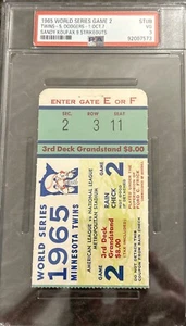 Psa 1965 WORLD SERIES Gm 2 SANDY KOUFAX 9ks DODGERS Sits Out Yom Kippur Pitch G2 - Picture 1 of 4