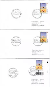 Póster Bélgica 2003 Europa CEPT 3xFDC diferentes cancelaciones - Imagen 1 de 1