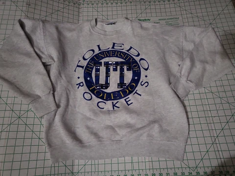 Vintage University of Toledo Rockets Sweatshirt XL gray USA champion plaid Blue Cover