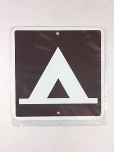 Tent Camping Metal Parks Sign 6"x6" (NEW) In Brown - Picture 1 of 2