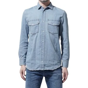 DIESEL D ROOKE 0EASJ Mens Denim Shirt Long Sleeve Summer Casual Cotton Shirt - Picture 1 of 5