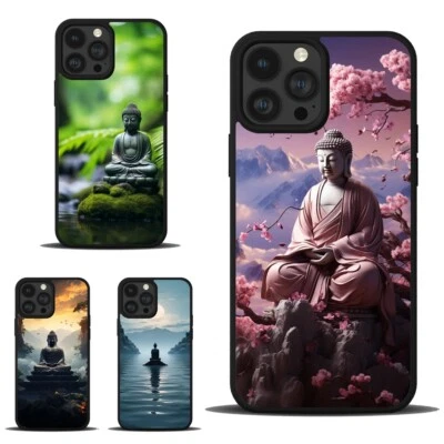 wooden Buddha sits nature Covers For iPhone 6 7 8 11 12 13 14 15 pro max - Image 1 of 4