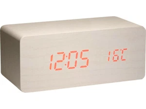 Wecker Elektrischer Holzwecker mit Qi Wireless Charging Pad LED Digital Charger - Bild 1 von 4