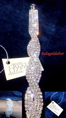 Bracciale Donna Tennis SWAROVSKI ORIGINALI Cristalli Rod. Argento 925 Gioielli  - Immagine 1 di 4