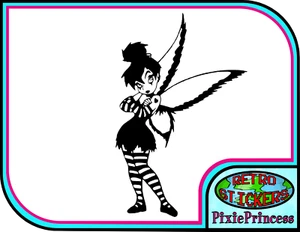 Goth Punk Tinkerbell Fairy A Vinyl Sticker Car Bike Wall Window Cute Pretty - Picture 1 of 20