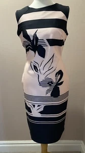 Vestido de Buceo Star by Julien MacDonald Talla 14 Negro Rosa Rayas Floral Nuevo con Etiquetas - Imagen 1 de 6
