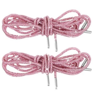 2 Pcs Glitter Shoe Laces Bling Rope Shiny Rhinestone String for Shoes Sweatpants - Picture 1 of 7